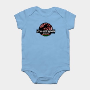 Dr Ian Malcolm Jurassic Quote "Life Will Not Be Contained" Baby Bodysuit